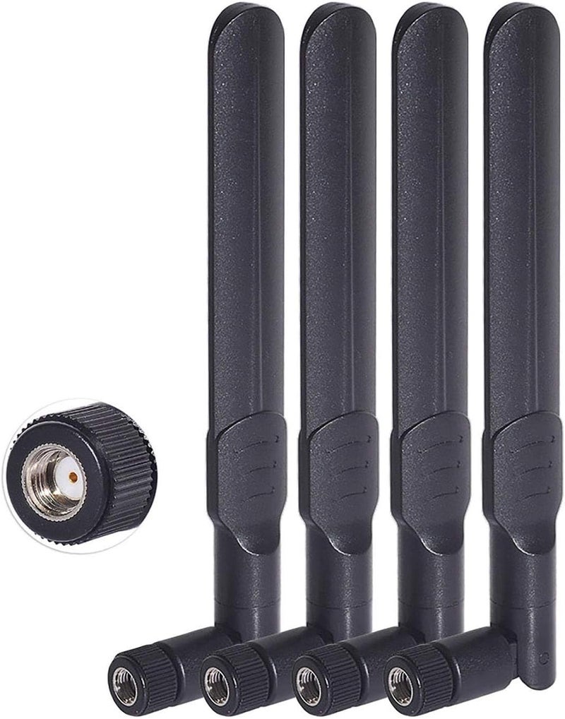 BINGFU Dual Band WiFi 2.4GHz 5GHz 5.8GHz 8dBi MIMO RP-SMA Male Antenna (4-Pack) for WiFi Router Wireless Network Card USB Adapter Security IP Camera Video Surveillance Monitor - Image 1